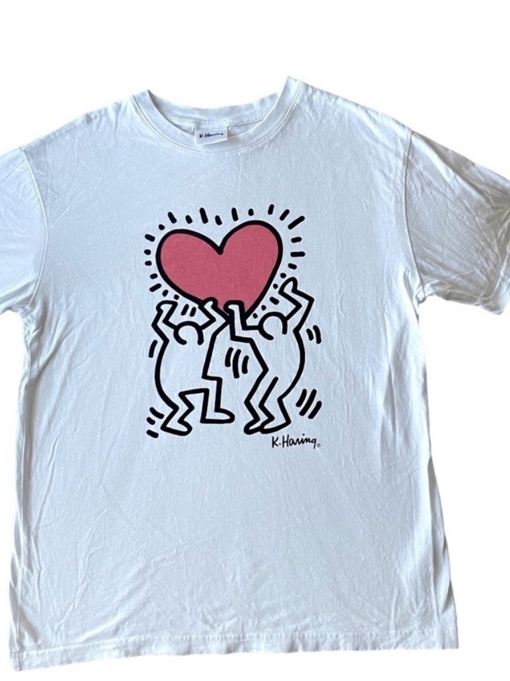Keith Haring organic cotton loose fit T-shirt Men’s  Sz Small Pop Art graffiti